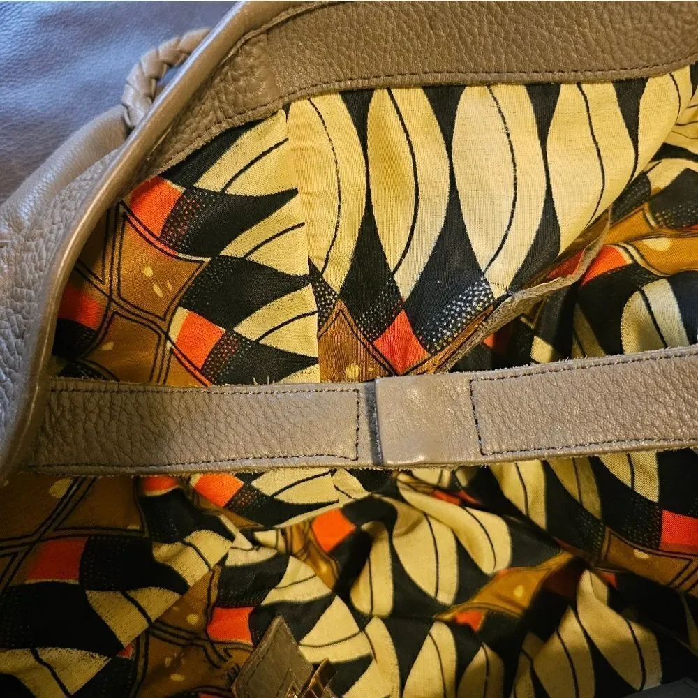 UNBRANDED‎ Large Gray Leather Tote Shoulder Bag